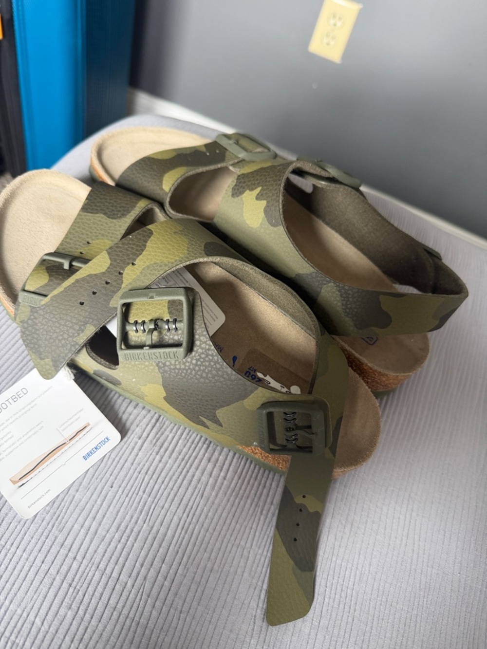 Birkenstock Arizona Camo Green Two-Strap Sandals